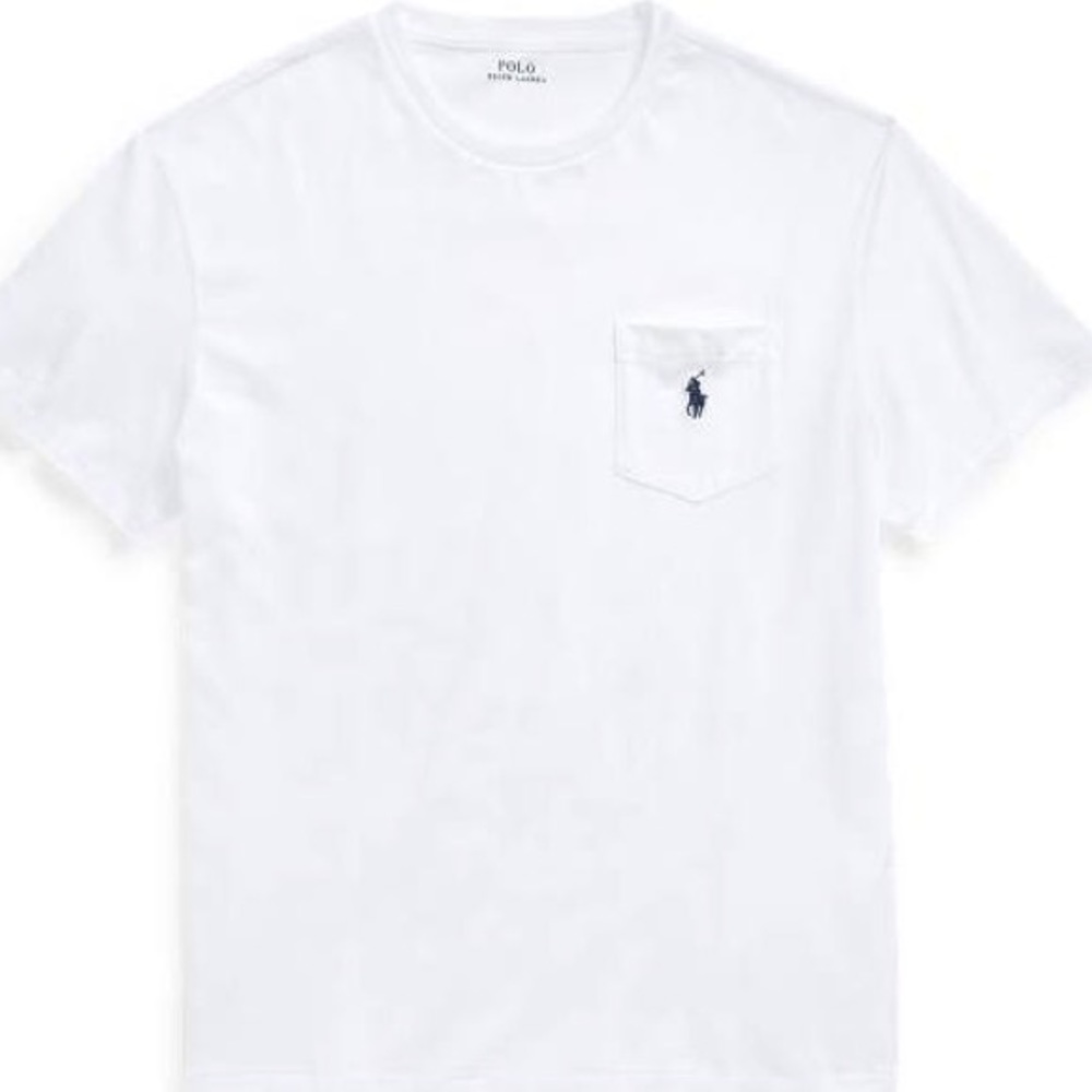 Ralph Lauren Boys White V Neck Pocket Tee